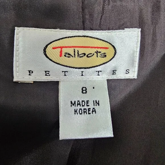 Talbots Velvet Blazer Womens 8P Black Red Paisley Silk Blend Lined Party Jacket - Picture 7 of 12